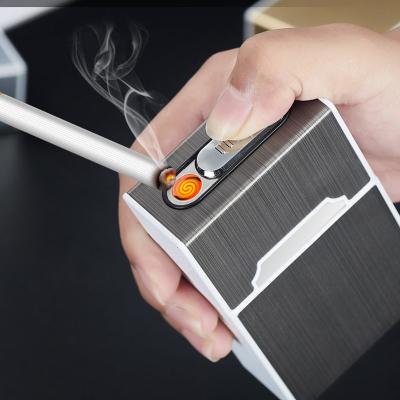 China Convenient Portable Cigarette Holder USB Charging Lighter Personalized Gift For Men Wholesale for sale