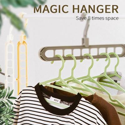 China CY-O94 8 Pcs Modern Pants Cloth Hanger Clothes Space Saving Magic Folding Hangers For Coat Jackets Clothing Custom for sale