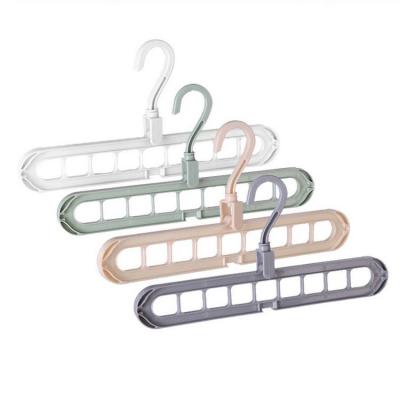 China Modern CY-O86 Laundry Magic Hanger with 9 Holes Balcony Window Sill Foldable Plastic Clothes Hanger for sale