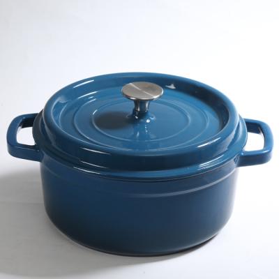 China Sustainable Cast Iron Enamel Casserole Stew Cooking Pot With Lid for sale