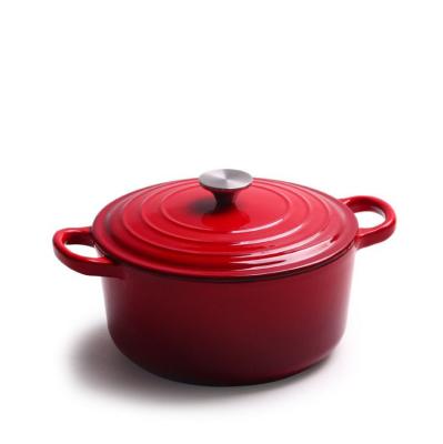 China Sustainable Cast Iron Enamel Pot Cookware Enamel Dutch Oven Pot Set 22cm for sale