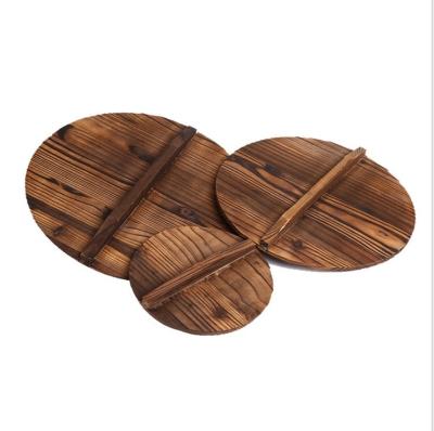 China Sustainable wooden lid for cast iron fry pan cookware for sale