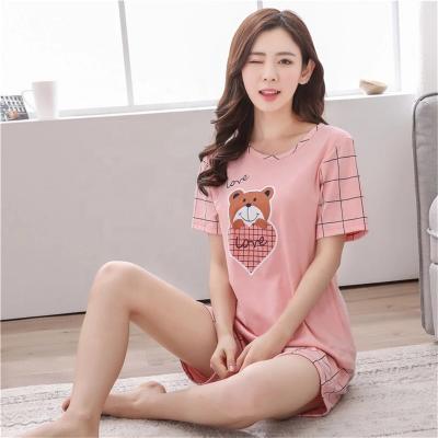 China QUICK DRY Hot Selling Hot Selling Women's Thin Short Sleeve Summer Bear Pajamas Home Wear for sale