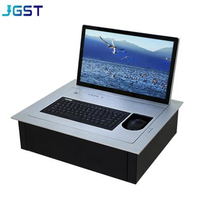 China Manufacturer Information Sharing 15.6 Inch Anti-Pinching Pop Up Lift LCD Monitor With Keyboard For Conference for sale