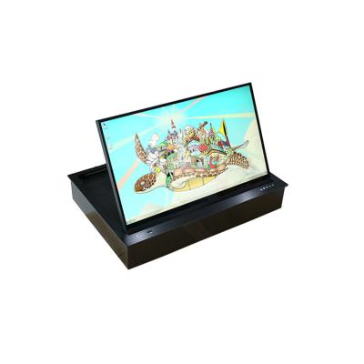 China Low Desk Hidden LCD Display Conference System Smart Electric Folding LCD Screen Flipper for sale