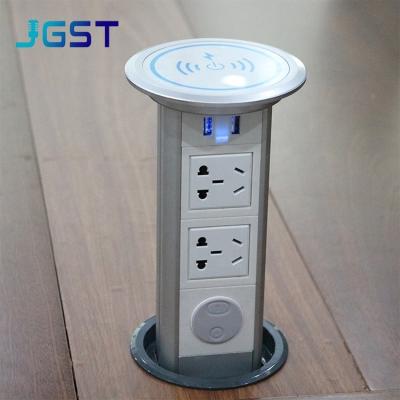 China Commercial Multi Socket Outlets With Individual Fuse Desktop Hidden Sound Up Waterproof Power Socket For Desktop With Speaker for sale