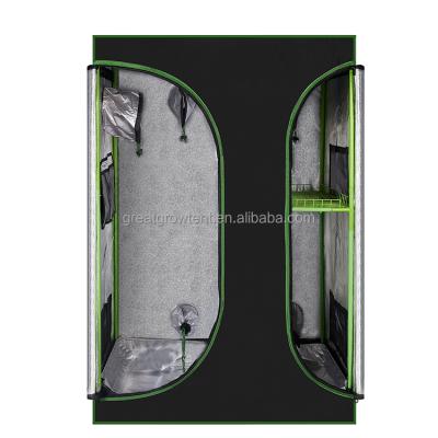 China Easily Assembled 1680D Oxford Cloth Black Green Wrapped Medium Mesh 2 In 1 Indoor Plant Growth Box Hydroponic Greenhouse Grow Tent for sale