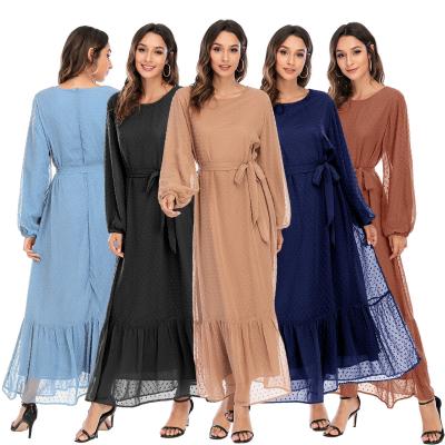 China Anti-Static Chiffon Dresses Dubai Party Evening Muslim Casual Dresses Long Sheath Islamic Chiffon Dresses for sale