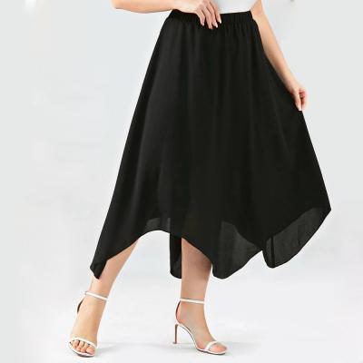 China More Breathable Simple Solid Color Skirt Women Edge Handkerchief Fashion Long Skirt for sale