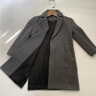 China High Quality Women Woolen Cashmere Solid Color Aplet Winter Collarless Ditch Coat Custom Made Fleece Raincoats for sale