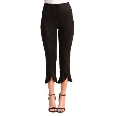 China Anti-wrinkle Women High Waist Pants OEM Service Supplier Black Bell Bottoms Formal Pants Women High Waist Pants for sale