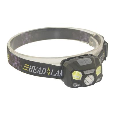 China USB Sensor Camping COB And LED Plastic Rechargeable Headlight for sale