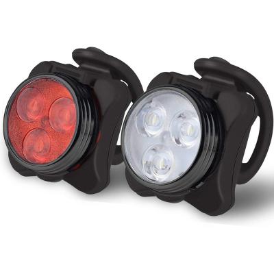 China 100%-50%-Flash-Fast Flash LED Bike Front and Tail Light White and Red Plastic Bicycle Light for sale