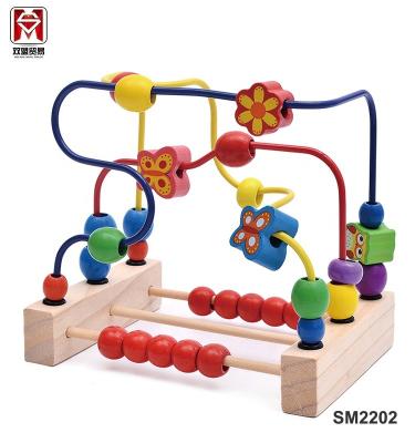 China Wholesale High Quality Educational Colorful Cube Abacus Baby Slider Wooden Labyrinth Activity Learning Toy SM-M2202 for sale