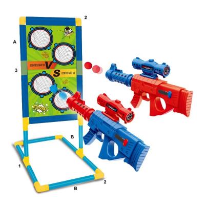 China 2021 New Style Outdoor Toys Kids Shooting Air Toy Guns Playset Foam Ball Snap With Moving Target Stand SM038951 for sale