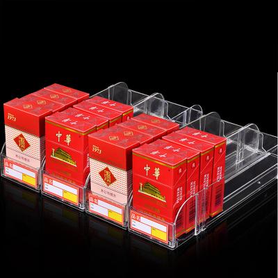 China 13mm Tobacco Cigarette Packet Holder Cabinet Display Product Shelf Pusher Automatic Adjustable Spring Divider Tray Lane System Shelf Pusher for sale