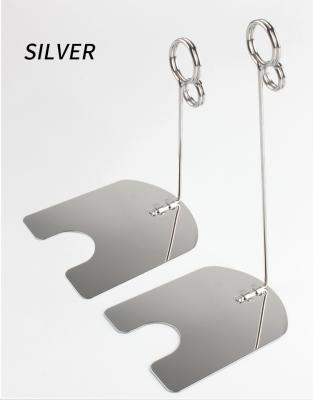 China Hot Seller 15cm High Counter Display Stainless Steel Table Number Table Top Menu Rack For Sale for sale