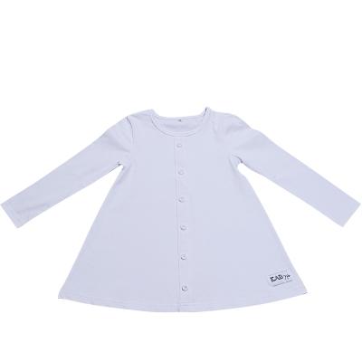 China Breathable Custom Kids Girls Clothing Spring Solid Color Cute Long Sleeve Button Down Baby T-shirt Girls Tops for sale