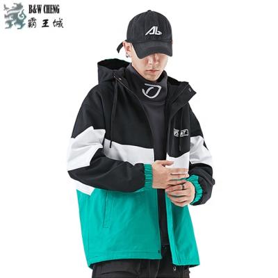 China Hip Hop Reversible Cargo Jacket Mens Jackets Patchwork Anoraks 2021 Plus Size Jackets For Men for sale