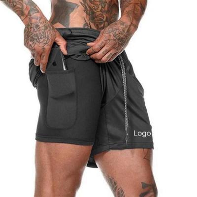 China 2021 Anti-wrinkle White 2 Custom Logo In 1 Striped Athletic Sports Shorts Mesh Jogger Mens Running Shorts for sale