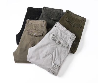 China 2021 Anti-wrinkle Mens Multi-pockets Cargo Pants Loose Work Outdoor Cargo Mens Wear Pants Bermuda Shorts for sale