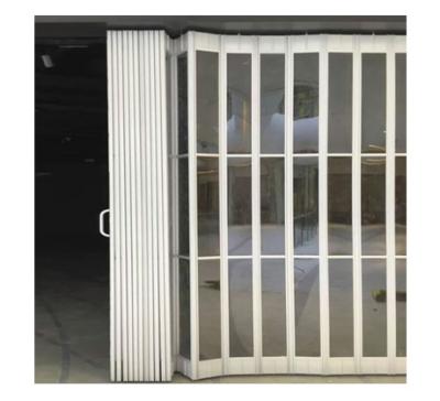 China Heat Insulation Commercial Store Durable Transparent PVC Customized Accordion Plastic Folding Doors for sale