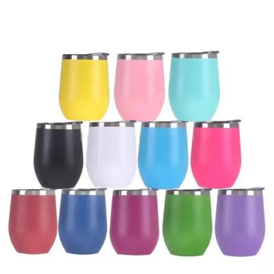 China PORTABLE Vacuum Stainless Steel Double layer U-shaped Eggshell Thermos Tumbler Leak-proof Coffee Mug  Insulated Tumbler for sale