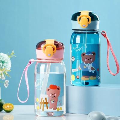 China PORTABLE Kids Water Sippy Cup With Straw Cartoon Leakproof Water Bottles Outdoor Portable Drink Bottle Children's Lovely Cup for sale