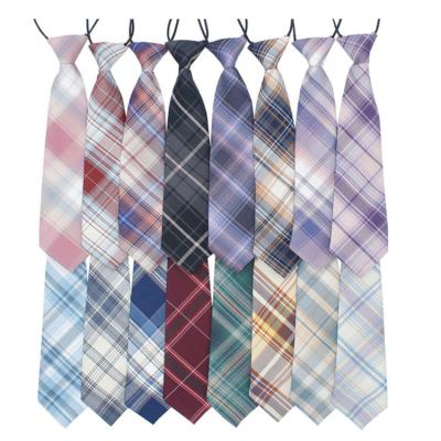 China 2021 Cute Simple Lazy Amazonian School Student Plaid Women Men Slim Orderly Uniform Jk Tie Necktie for sale