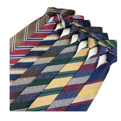 China Classic Ties Charm Classic Flexible Striped Tie Polyester Fabric Elegant Durable Bespoke Elegant Jacquard Tie for sale