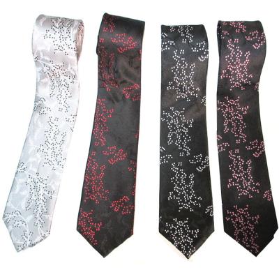 China 100% Polyester Fabric Manufacture Professional Middle Flower Custom Woven Mens Ties for sale