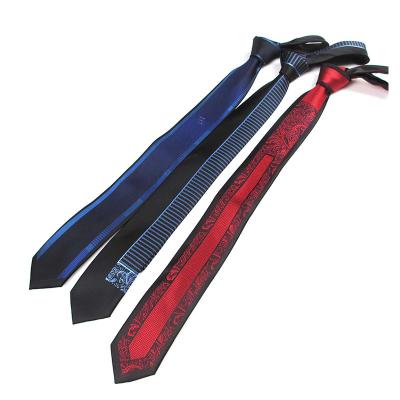 China Polyester Casual Formal Panel Fabric Border Skinny Men Tie Half Red Blue Pleated Necktie Fashion Straight Flower Tie Gravate for sale