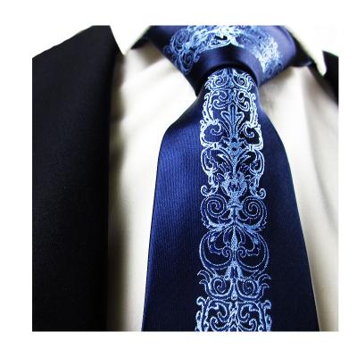 China Polyester Casual Formal Panel Fabric Border Skinny Men Tie Half Red Blue Pleated Necktie Fashion Straight Flower Tie Gravate for sale