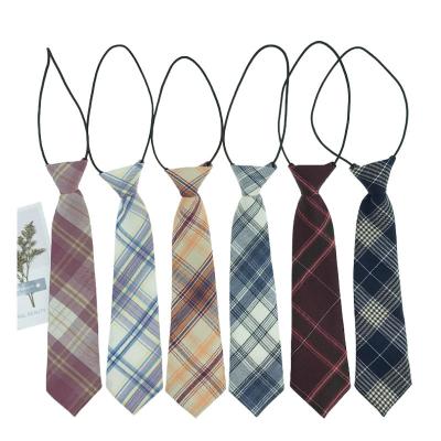 China Small Group Striped Cheap Uniform Plaid Tie School Price Plaid Neck Ties Black With Boy Girl Children Wedding Pred Insti Elastic Tie for sale