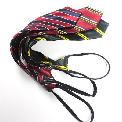 China Multi Zipper Tie Cheap Price Stripe Print Tie School Zipper Pred Tie for sale