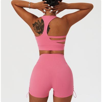 China Wholesale Shockproof Breathable Women Line Beautiful Feeling Striped Back Yoga Bra Girls Gym Fitness Workout Tops for sale