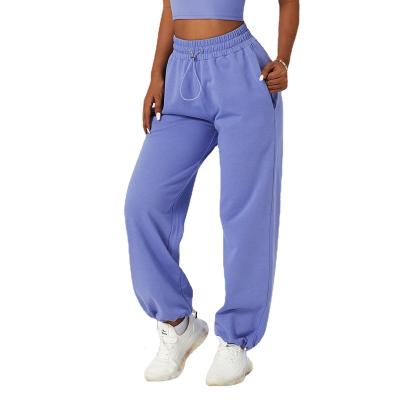 China Plus Size Drawstring Loose Styles Straight Leg Terry Fabric Jogger Sweat Pants Sports Sweatpants for sale