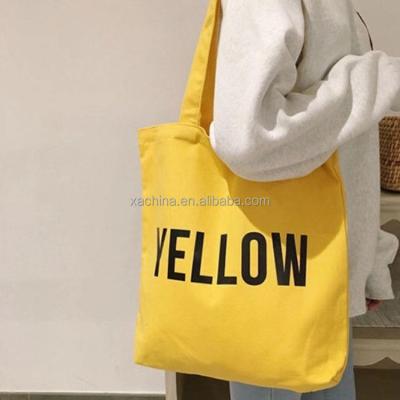 China Logo Printed Cotton Shopping Tote Customized Handled Bags Reusable Canvas Bag for sale