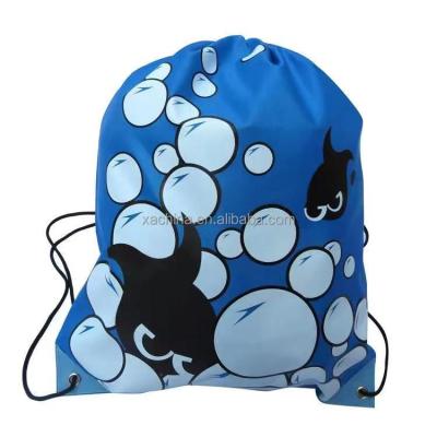 China Waterproof Custom Logo Polyester Recycle Drawstring Tote Shoulder Bag 190T/210D Polyester Bags Sport Backpack Nylon Drawstring Bag for sale