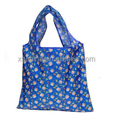 China High Quality Waterproof Recycle Tote Eco Friendly Recycled Foldable Polyester Nylon Reusable Shopping Bag for sale