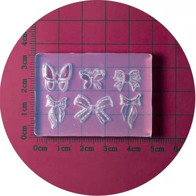 China DIY Manicure 3D Nail Carving Silicone Nail Mold Bowknot Part Square Shape for sale