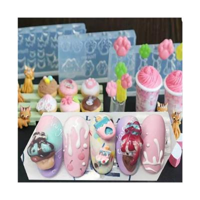 China Special Nail Art Decorations Food Mold 3D Carving Silicone Cake Mold DIY UV/Resin for sale