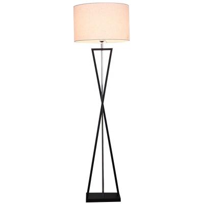 China Customized Modern Iron Floor Lamp For Home Hotel Bedroom Decoration Position Night Light With Fabric Shade Elegant Display for sale