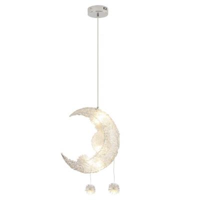 China Modern LED Pendant Light Moon Lamp Aluminum Wire Shapes For Kids Room Bedroom Kindergarten Decoration Lodge Fairy Style for sale