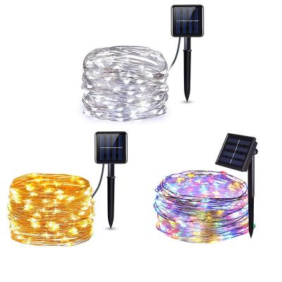 China RGB Copper Wire Fairy Lights Solar Led Flashing Night Light for Christmas Garland Room Bedroom Indoor Wedding Wall Stage Show Decor for sale