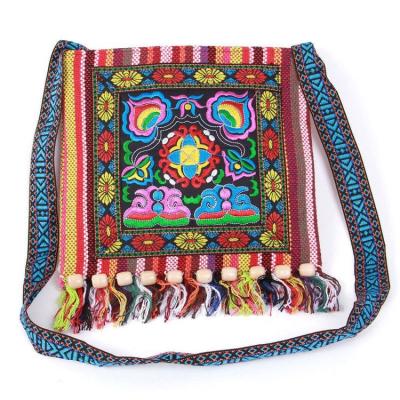 China Zipper Closure Vintage Tassel Sling Ethnic Tribal Embroidered Cross - Hippie Bag A Nouveaute Main Body Boho Shoulder Bag for sale