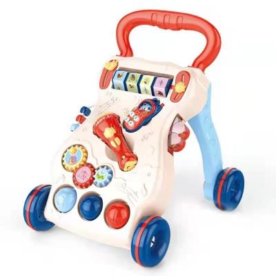 China Musical Toddler Learning Stance and Walking Multifunctional Musical Tool Plastic Toys Push Strollers Baby Walkers with Silent Tire for sale