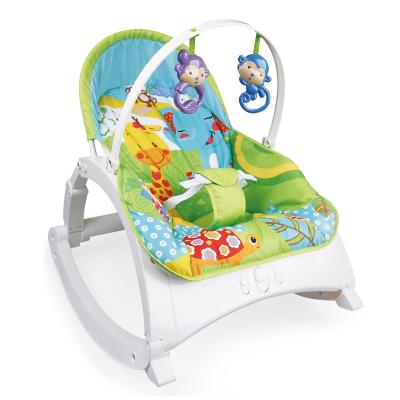 China Baby Rocking Chair Good Quality Baby Music Rocking Chair Multifunctional Plastic Baby Bouncer With Hanging Toys for sale