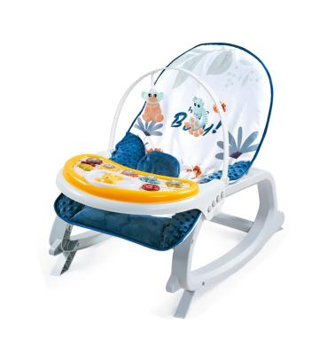 China Plastic Three-in-One Vibrating Music Baby Rocking Chair with Dining Table and Baby Bedside Bell and Electronic Organ for sale