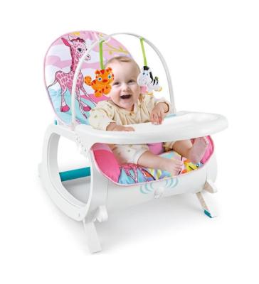 China Popular multifunctional plastic fashion dining table music baby rocking chair suitable for 0-36 months for sale